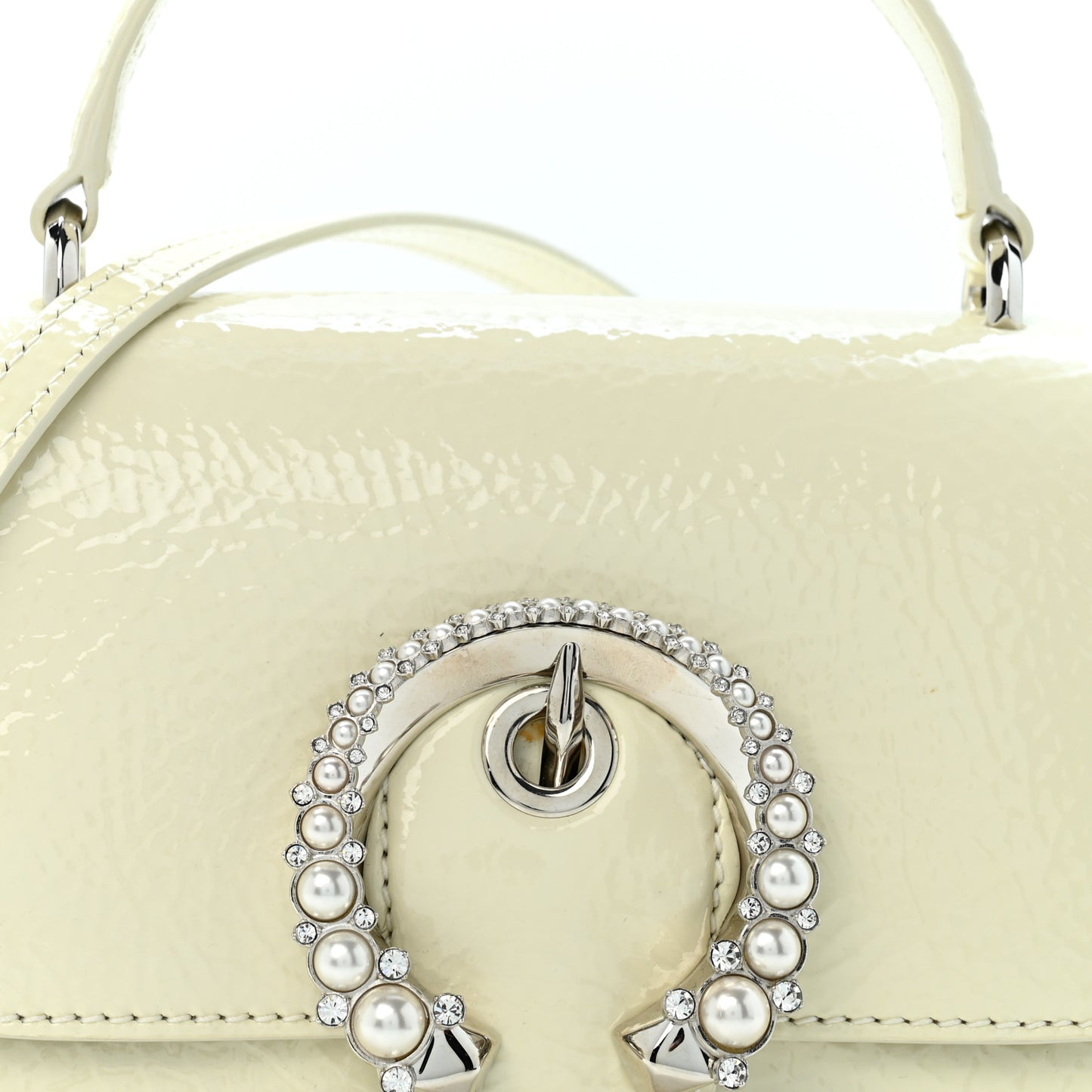 Textured Patent Calfskin Small Madeline Satchel Latte