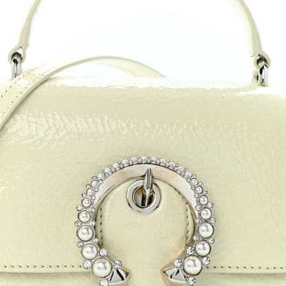 Jimmy Choo Textured Patent Calfskin Small Madeline Satchel Latte 7 of 11