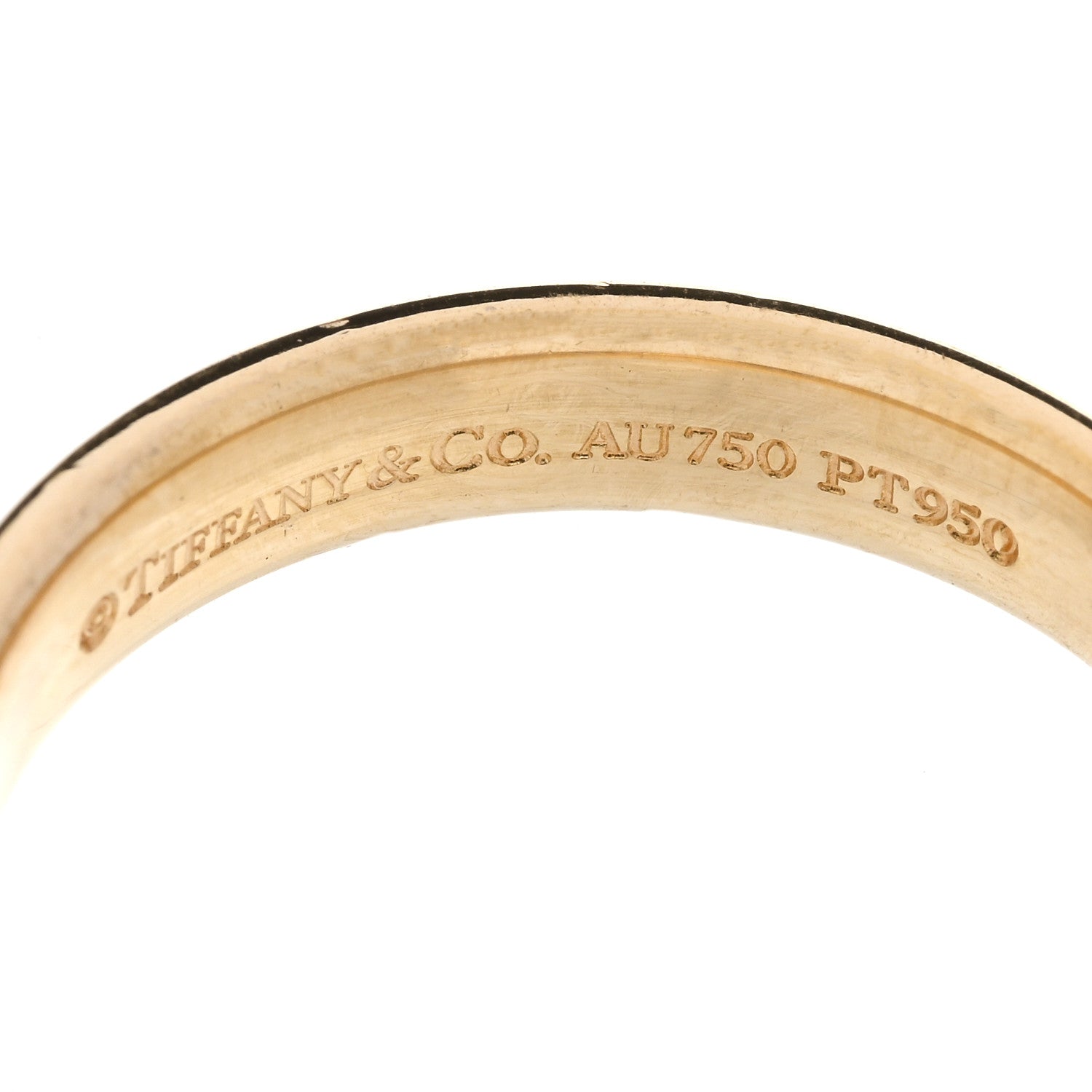 Tiffany Platinum 18K Yellow Gold 4mm Together Milgrain Wedding Band Ring 54 7 4 of 4