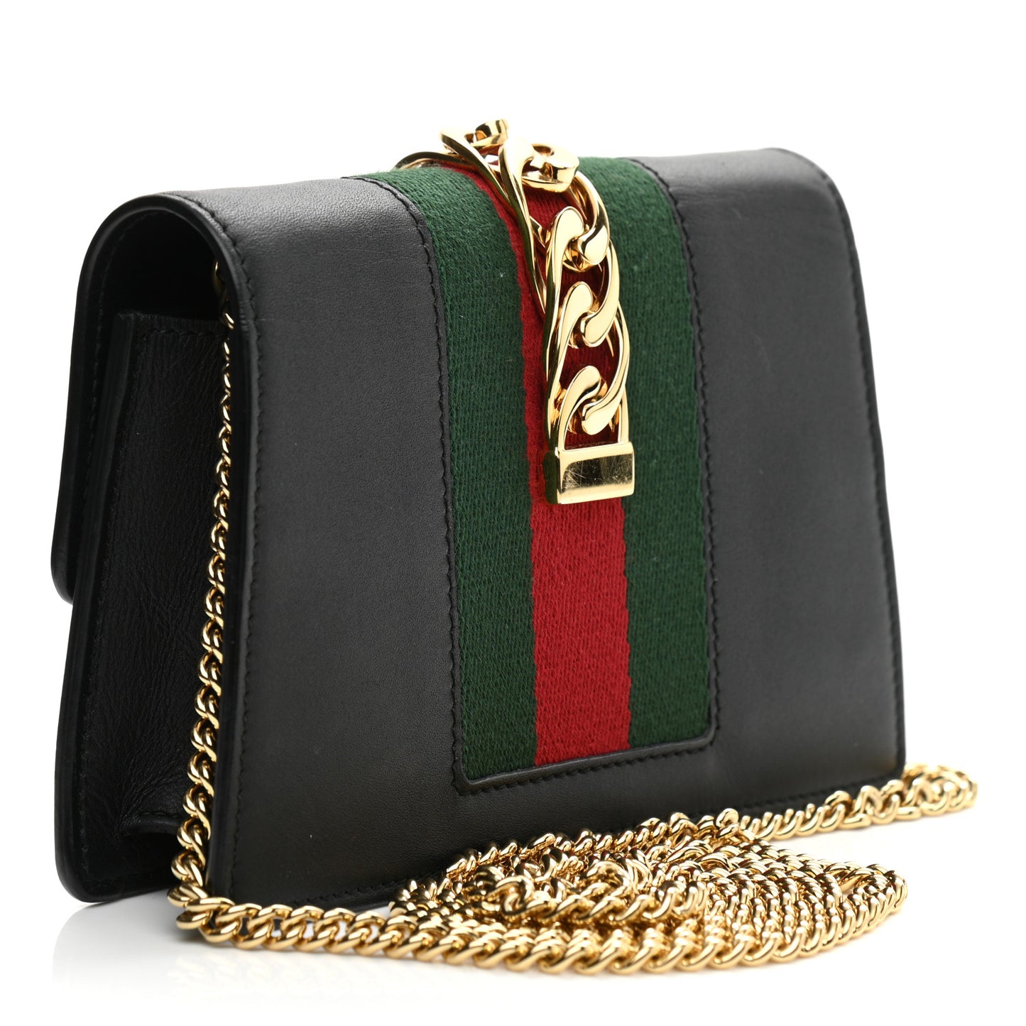 Calfskin Super Mini Sylvie Chain Shoulder Bag Black