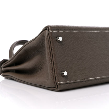 Hermes Taurillon Clemence Kelly Retourne 28 Etoupe 8 of 10