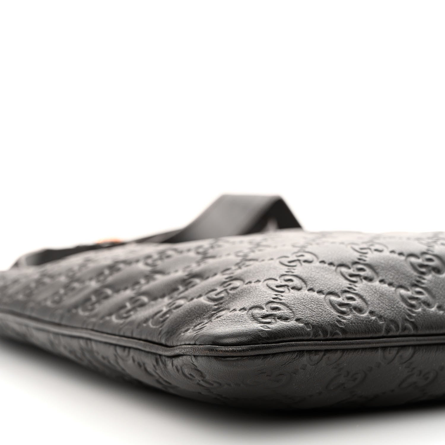 Gucci Guccissima Medium Flat Messenger Bag Dark Brown 9 of 13