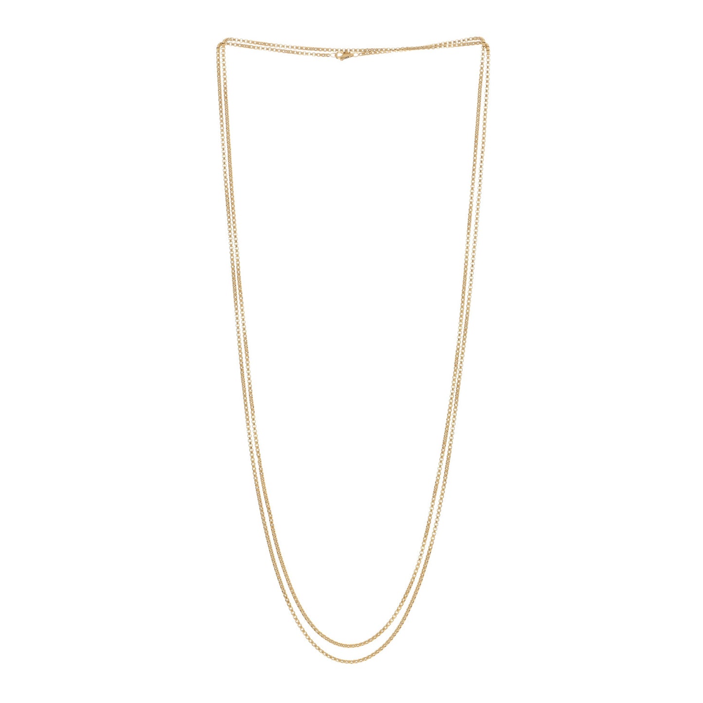 18K Yellow Gold 2.7mm Box Chain Necklace 72"