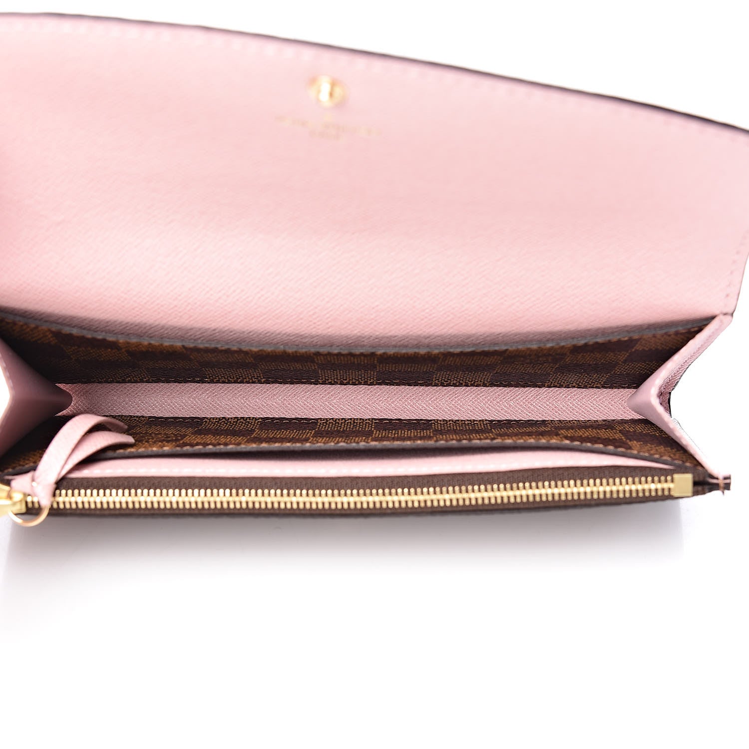 Louis Vuitton Damier Ebene Emilie Wallet Rose Ballerine 5 of 8