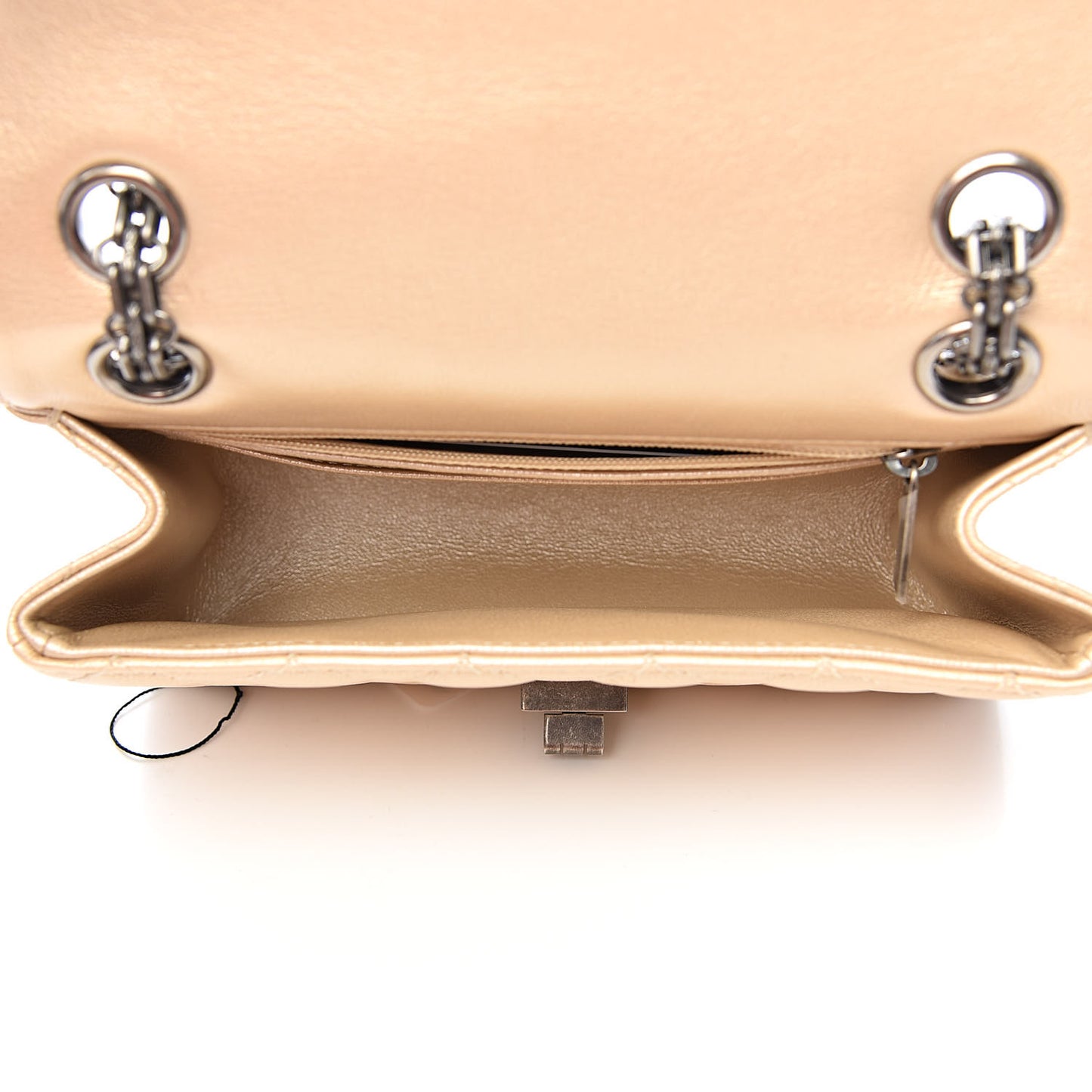 Metallic Sheepskin Quilted 2.55 Reissue Mini Flap Beige