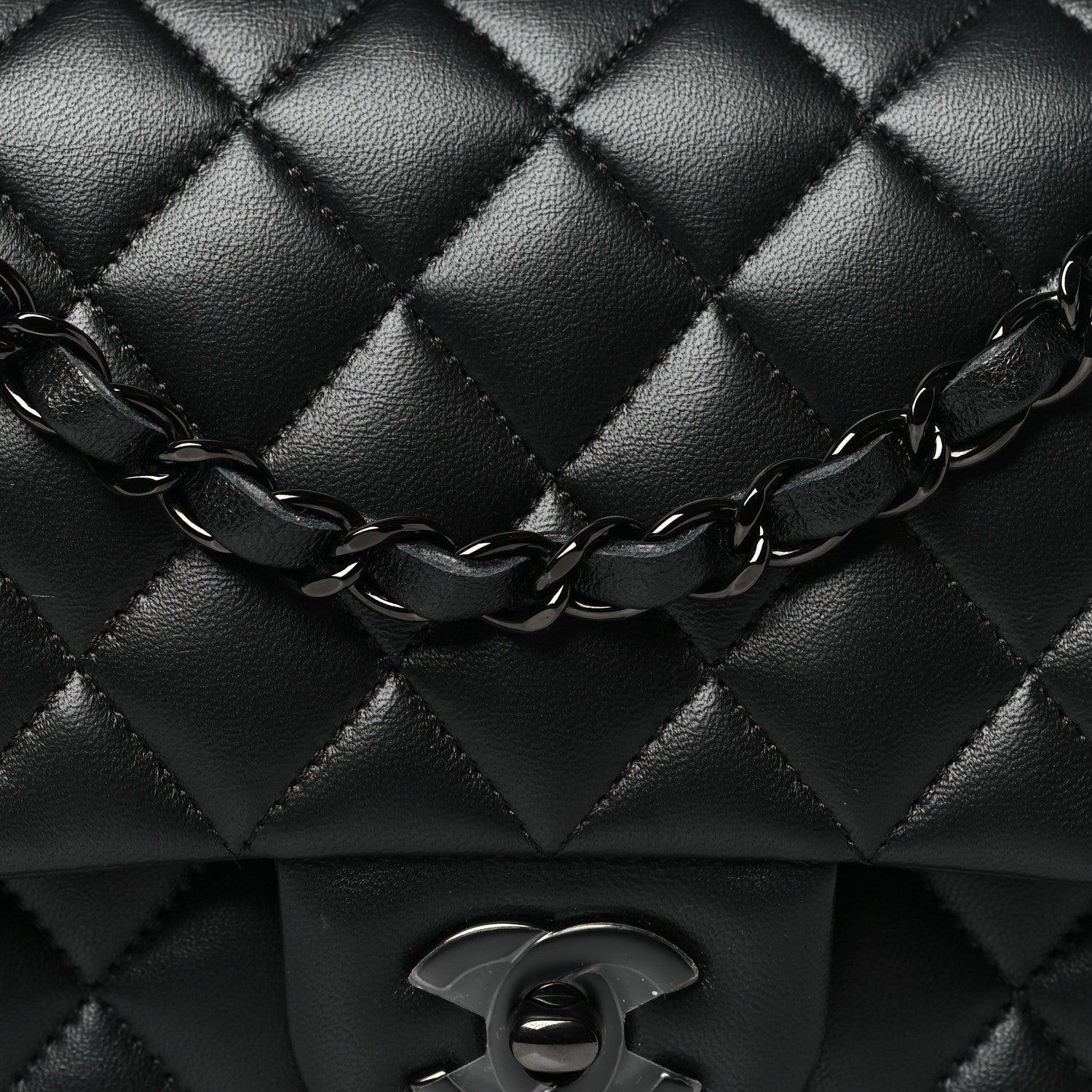 Chanel Lambskin Quilted Medium Double Flap So Black 8 of 11