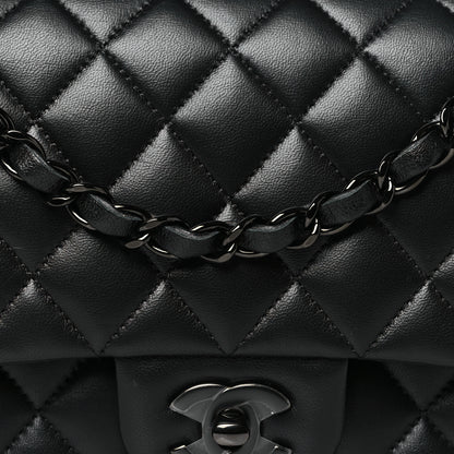 Chanel Lambskin Quilted Medium Double Flap So Black 8 of 11
