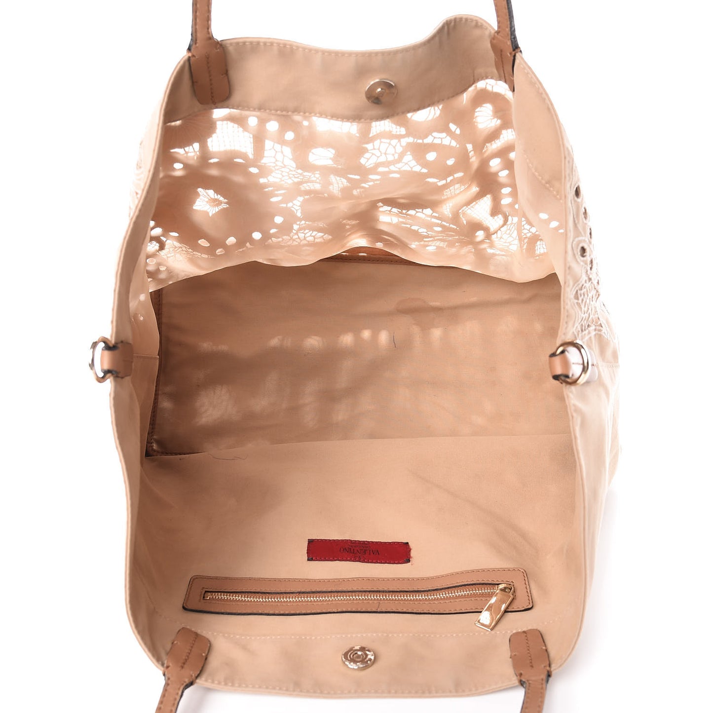 Vitello Canvas Lace Tote Beige