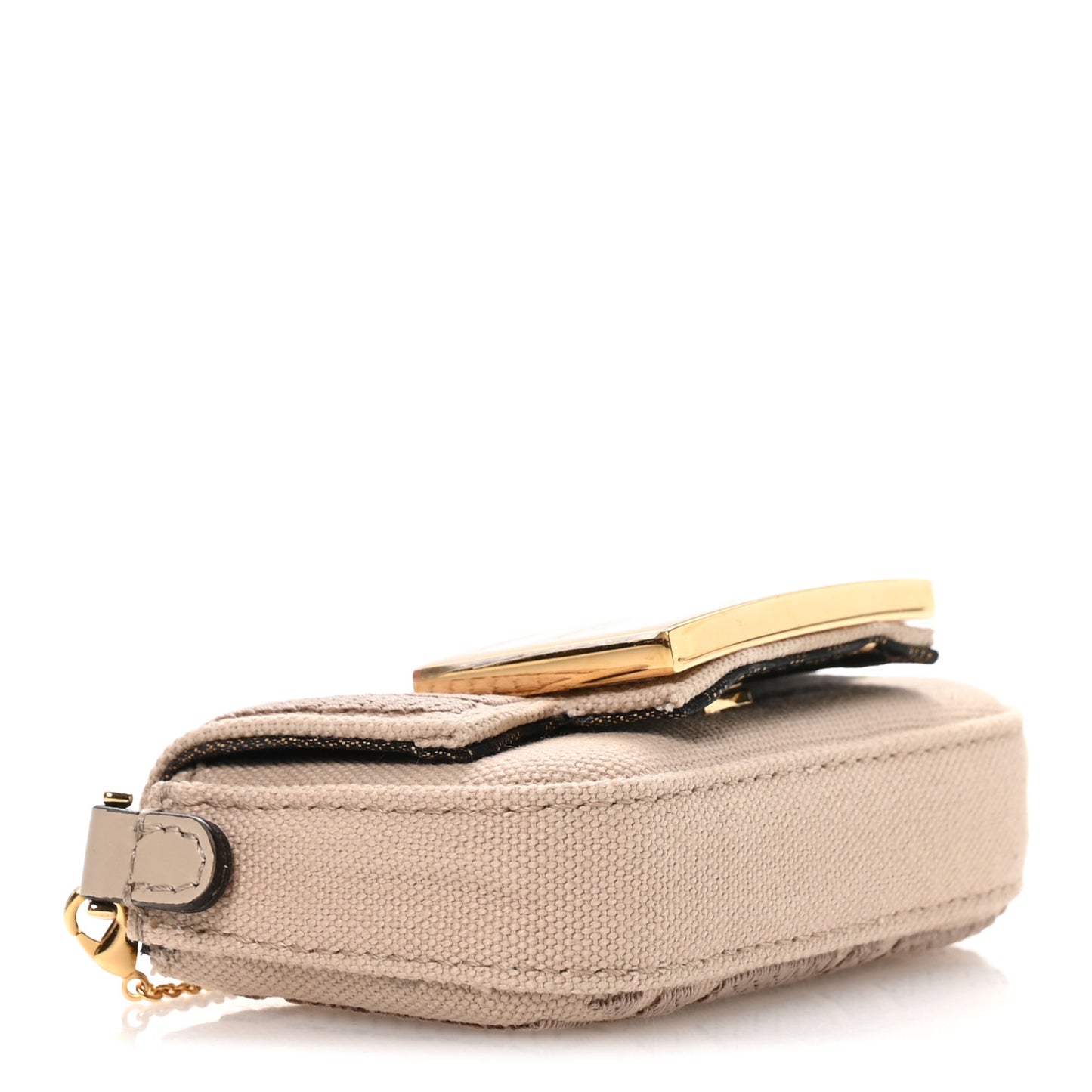 Canvas Vitello King FF Embroidered Nano Maxi Buckle Baguette Charm Nuvola
