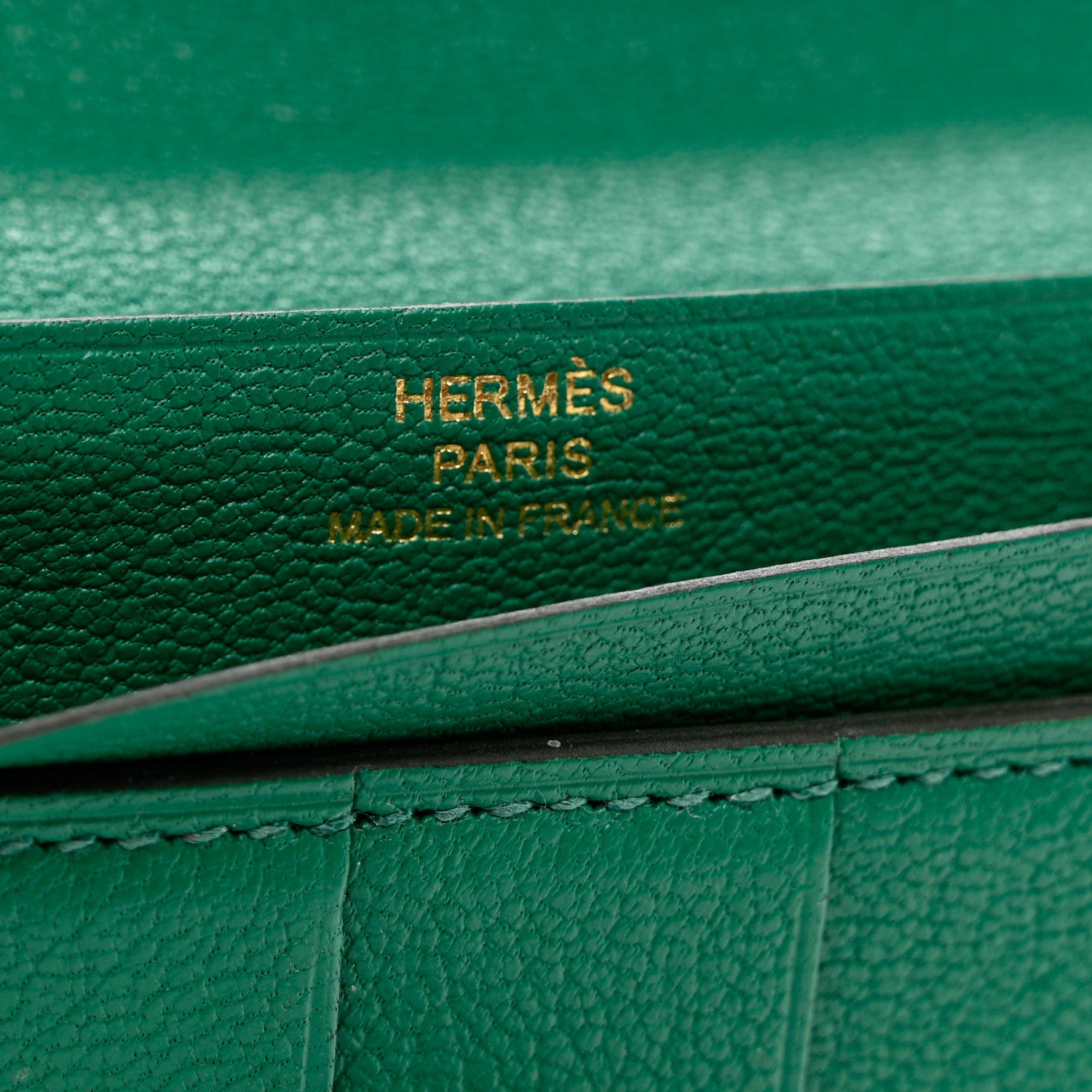 Hermes Ostrich Bearn Gusset Wallet Vert Vertigo 6 of 6