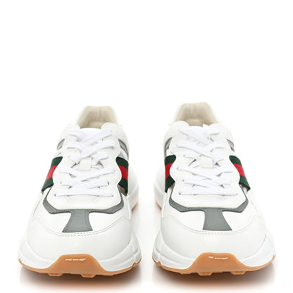 Gucci Demetra Web Mens Rhyton Cut Out Sneakers 9 Great White Grey 2 of 9