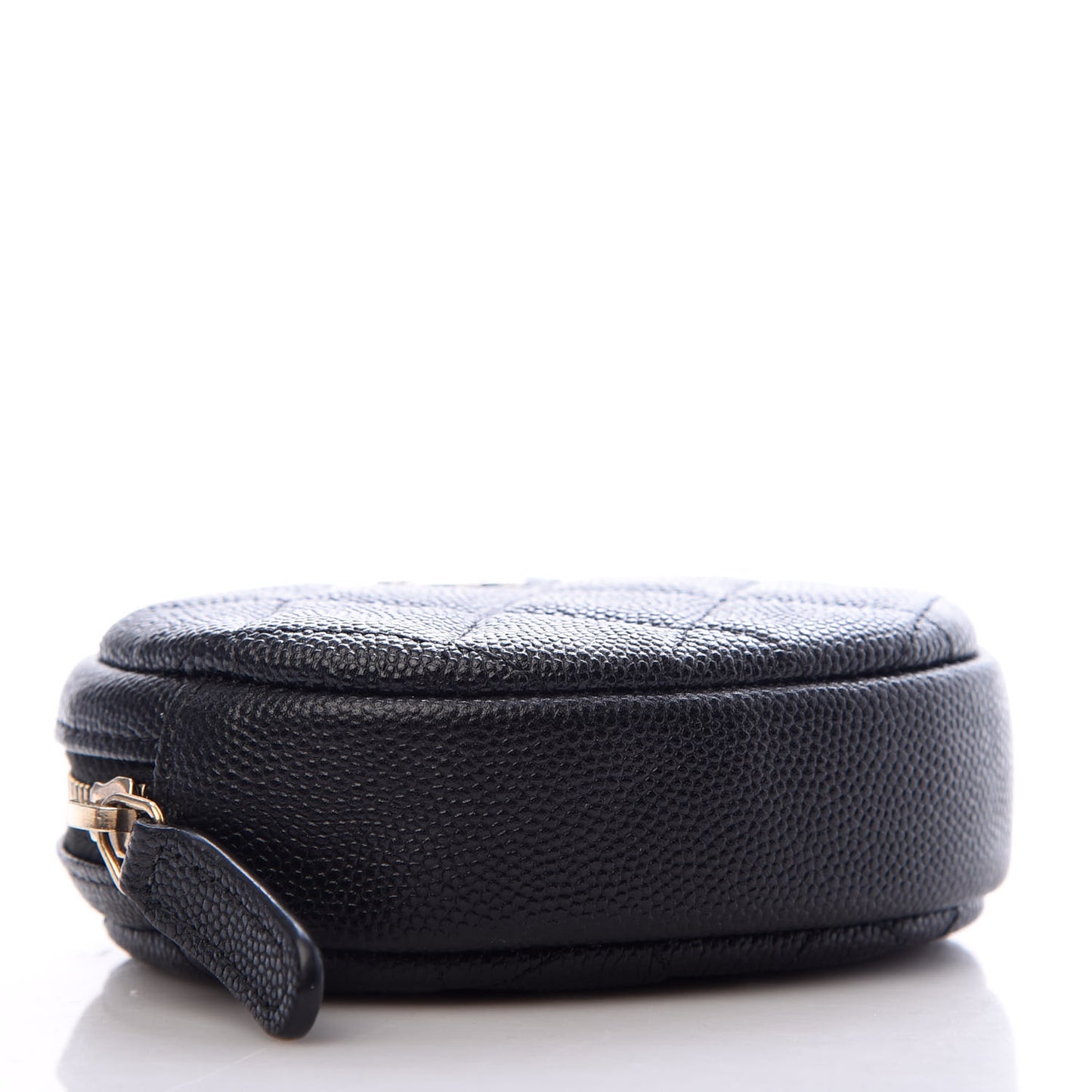 Caviar Quilted Zip Around Classic Coin Purse Black