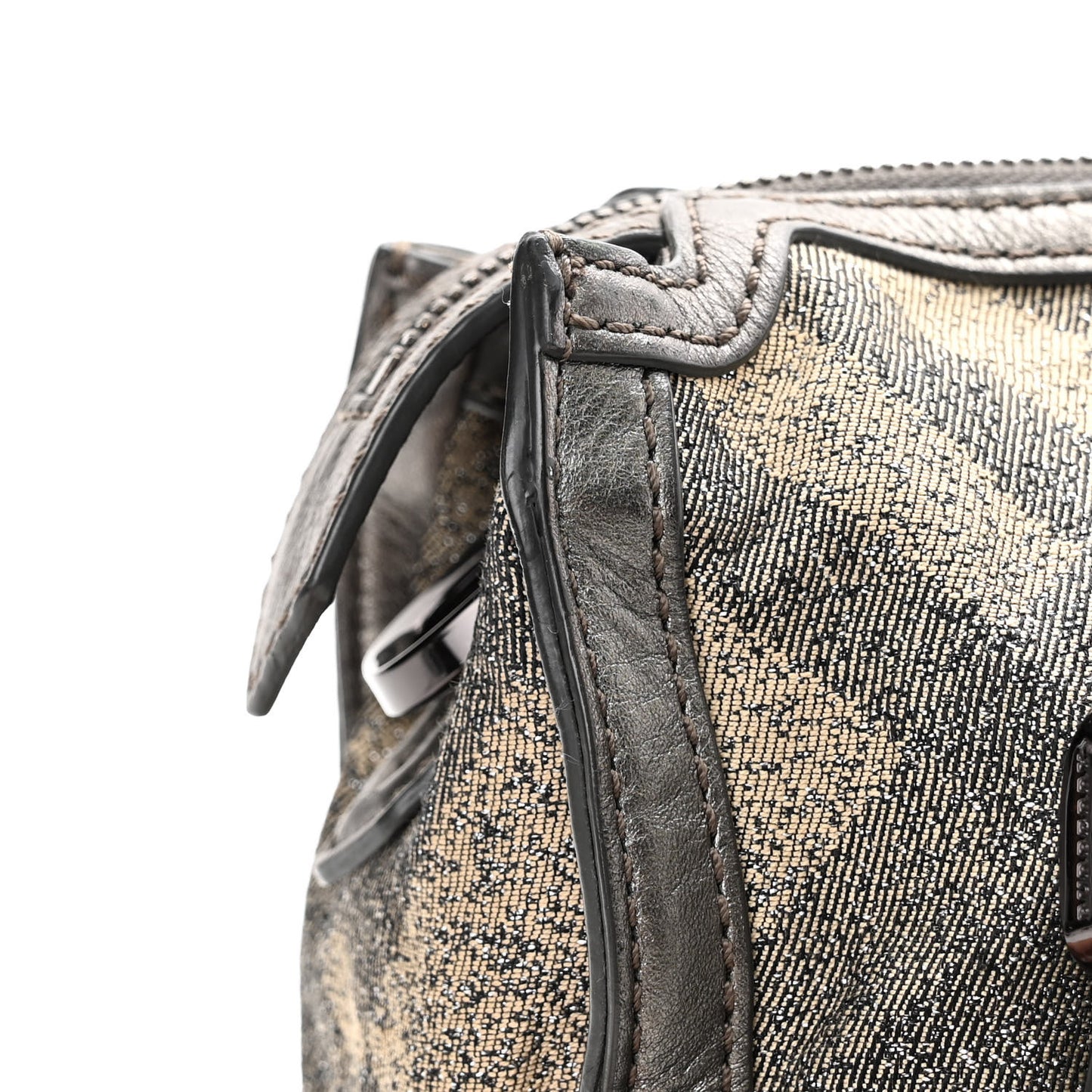 Shimmer Check Degrade Small Pilgrim Satchel Pewter