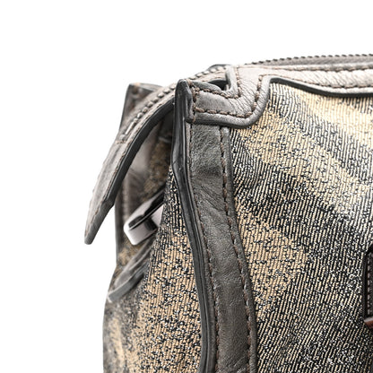 Burberry Shimmer Check Degrade Small Pilgrim Satchel Pewter 13 of 15