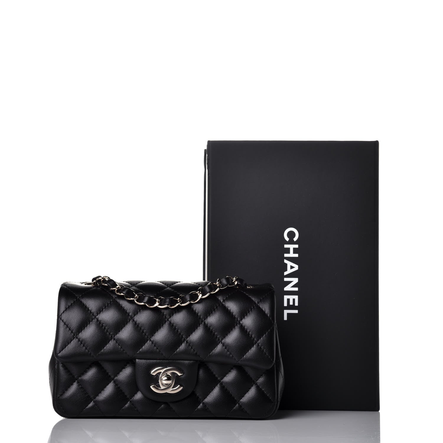 Chanel Lambskin Quilted Mini Rectangular Flap Black 9 of 9