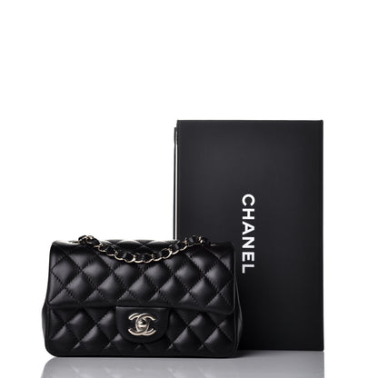 Chanel Lambskin Quilted Mini Rectangular Flap Black 9 of 9