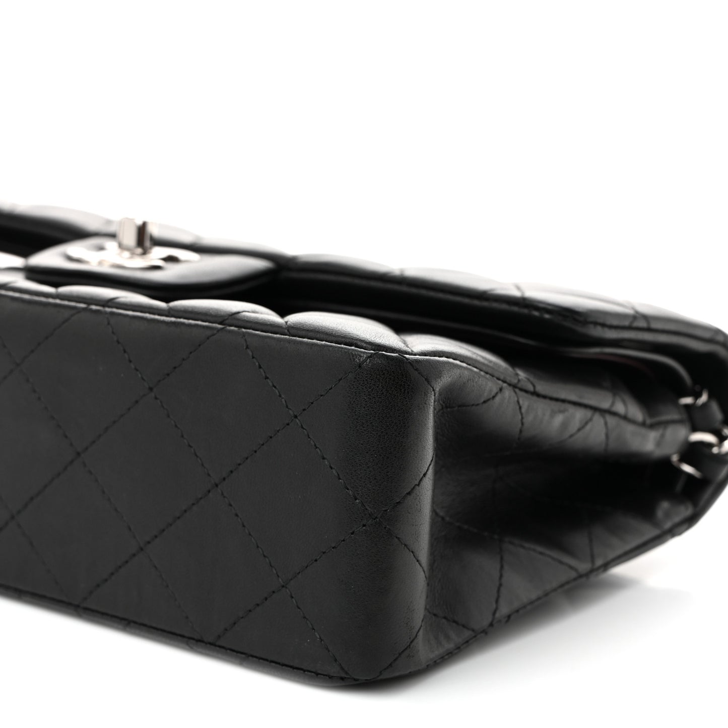 Lambskin Quilted Small Double Flap Black