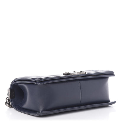 Chanel Calfskin Quilted Medium Boy Flap Dark Blue 5 of 11