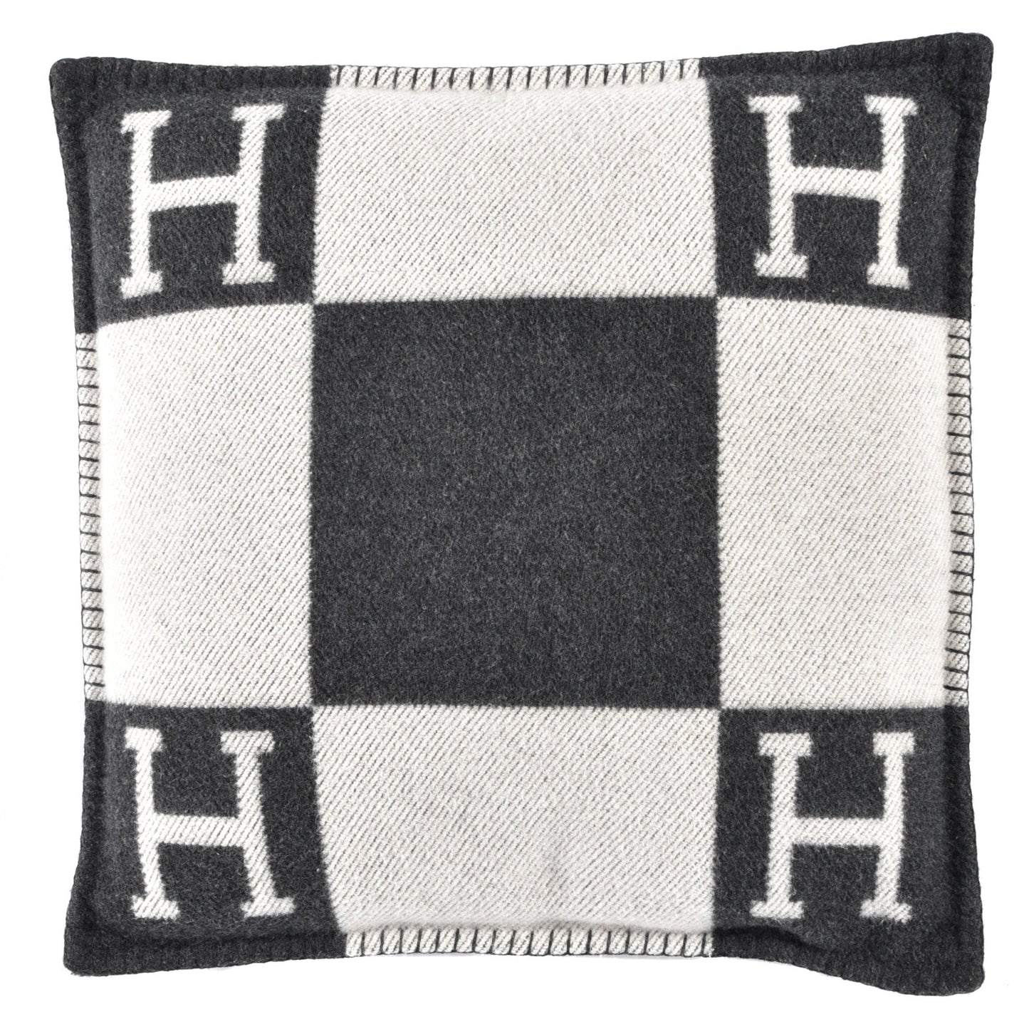 Wool Cashmere Avalon Pillow PM Ecru Gris Fonce