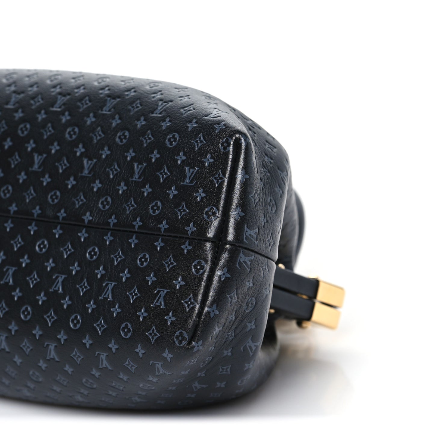 Calfskin Nanogram Embossed Clutch Black
