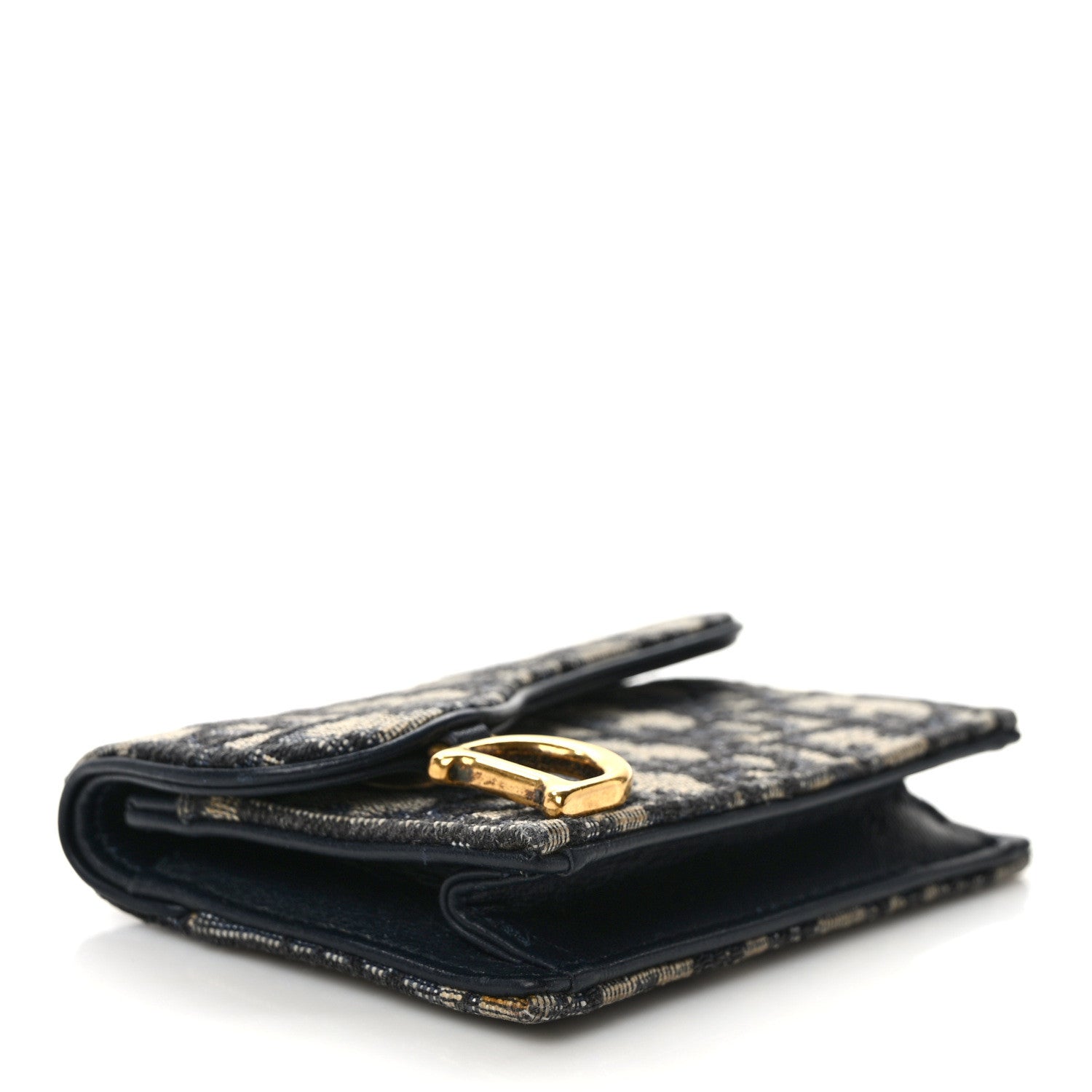 Christian Dior Oblique Saddle Card Holder Blue 4 of 12