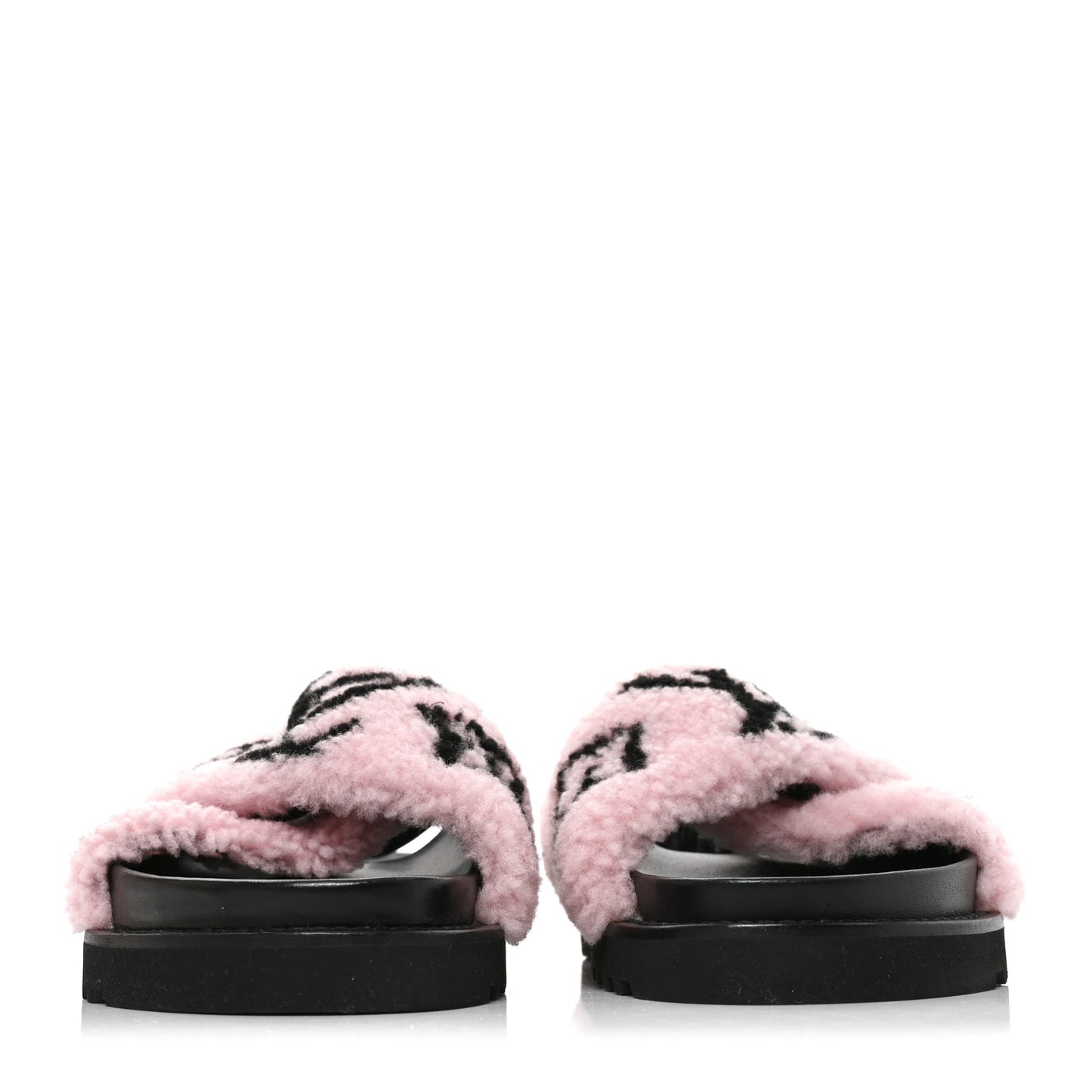 Shearling Calfskin Paseo Flat Comfort Sandal 41 Pink