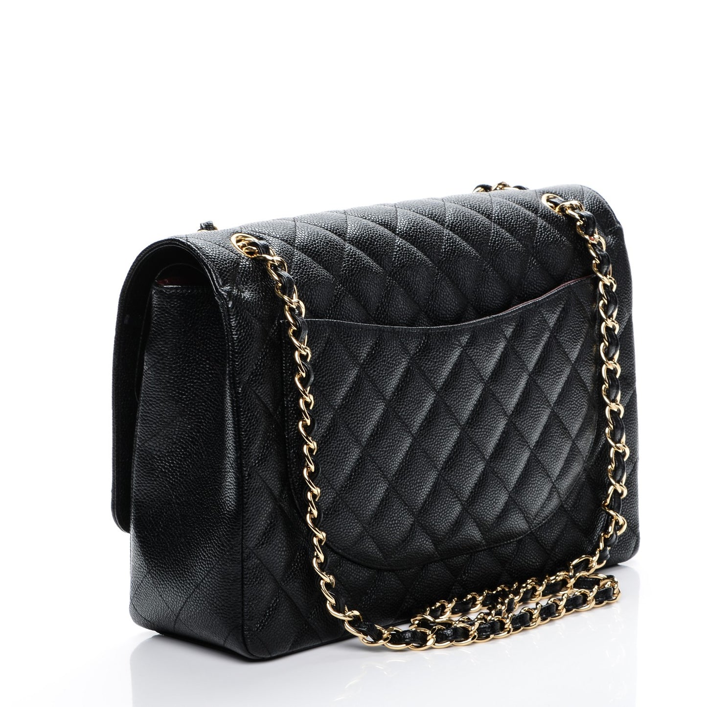 Caviar Quilted Maxi Double Flap Black