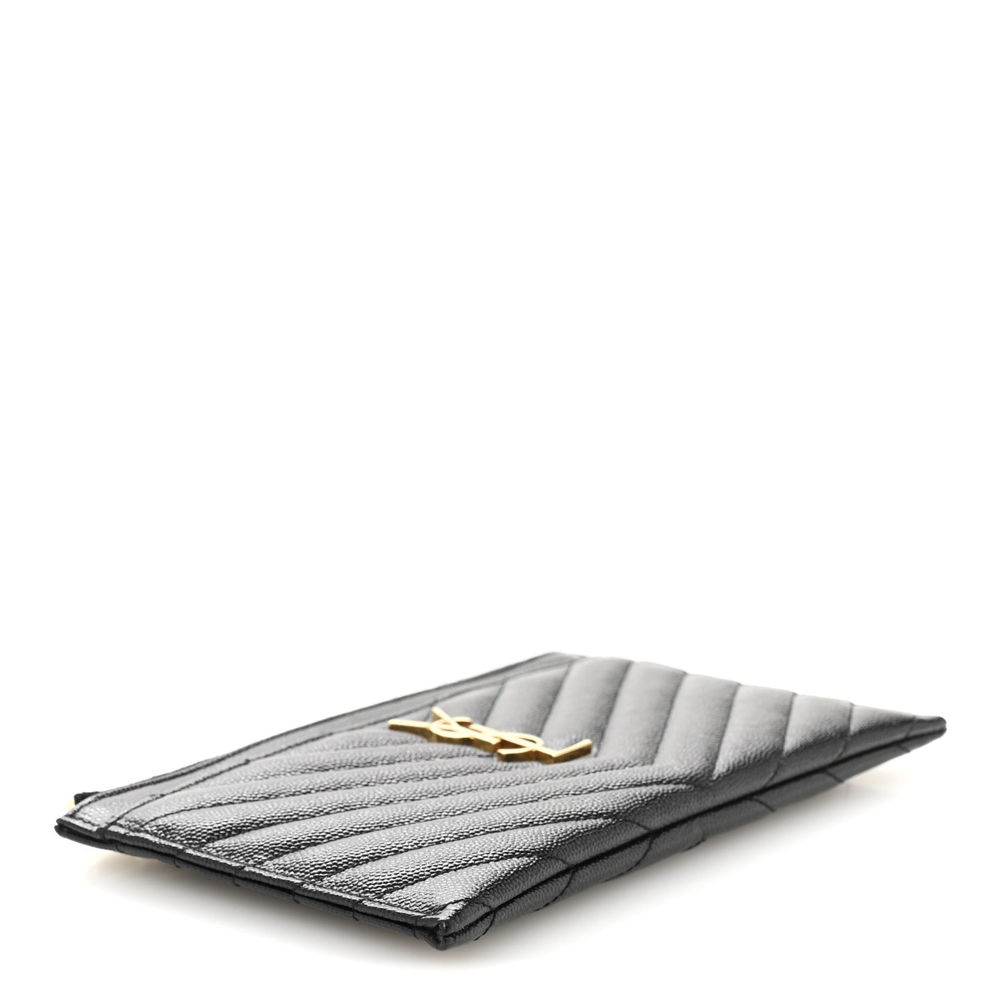 Grain De Poudre Chevron Monogram Bill Pouch Black