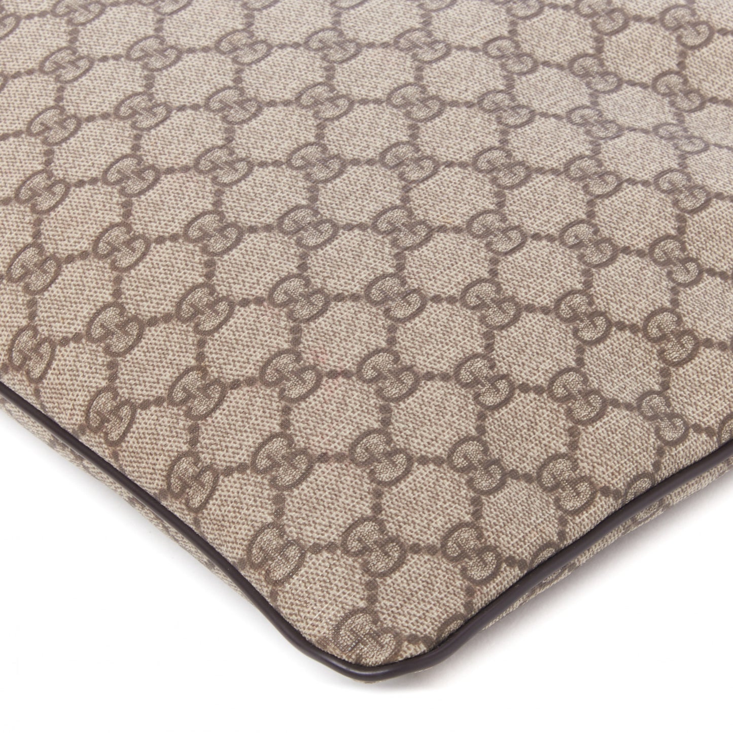 GG Supreme Monogram Medium Flat Messenger Bag Dark Brown