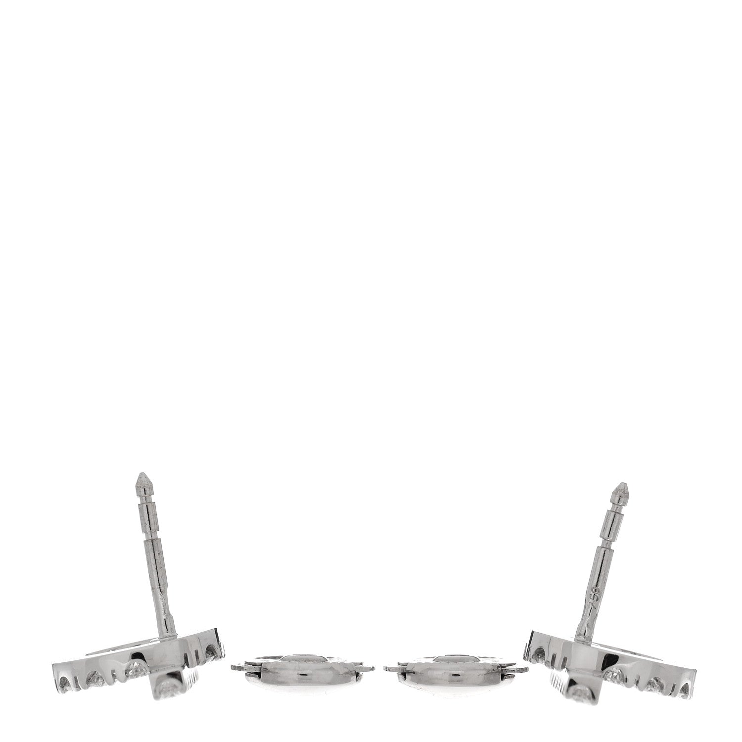 Hermes 18K White Gold Diamond Finesse Earrings 3 of 5