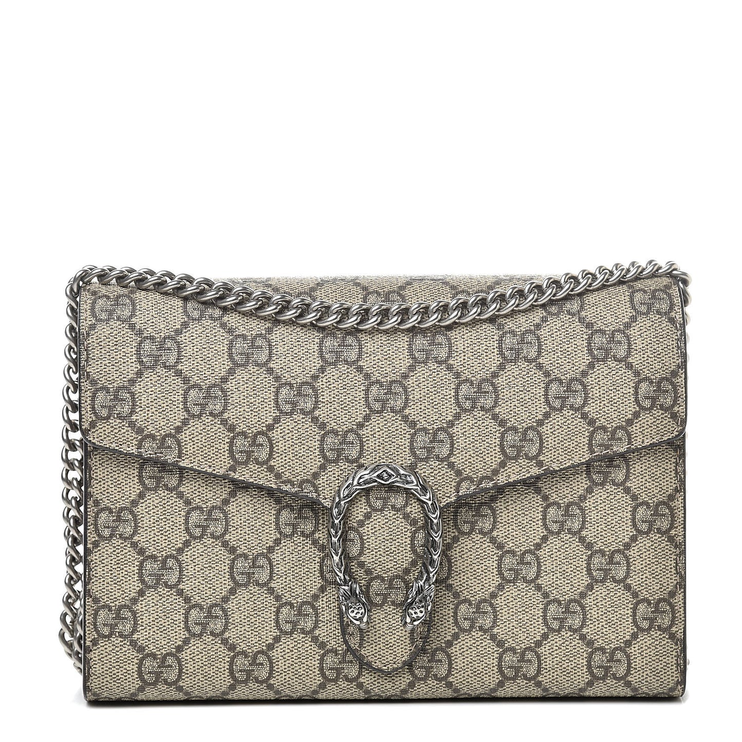 GG Supreme Monogram Mini Dionysus Chain Wallet Beige Taupe