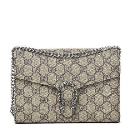 Gucci GG Supreme Monogram Mini Dionysus Chain Wallet Beige Taupe 1 of 10