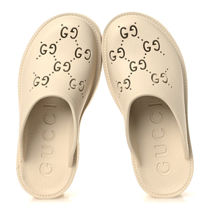 Gucci Rubber Monogram GG Go Through Platform Slide Clogs 38 Mystic White 2 of 12