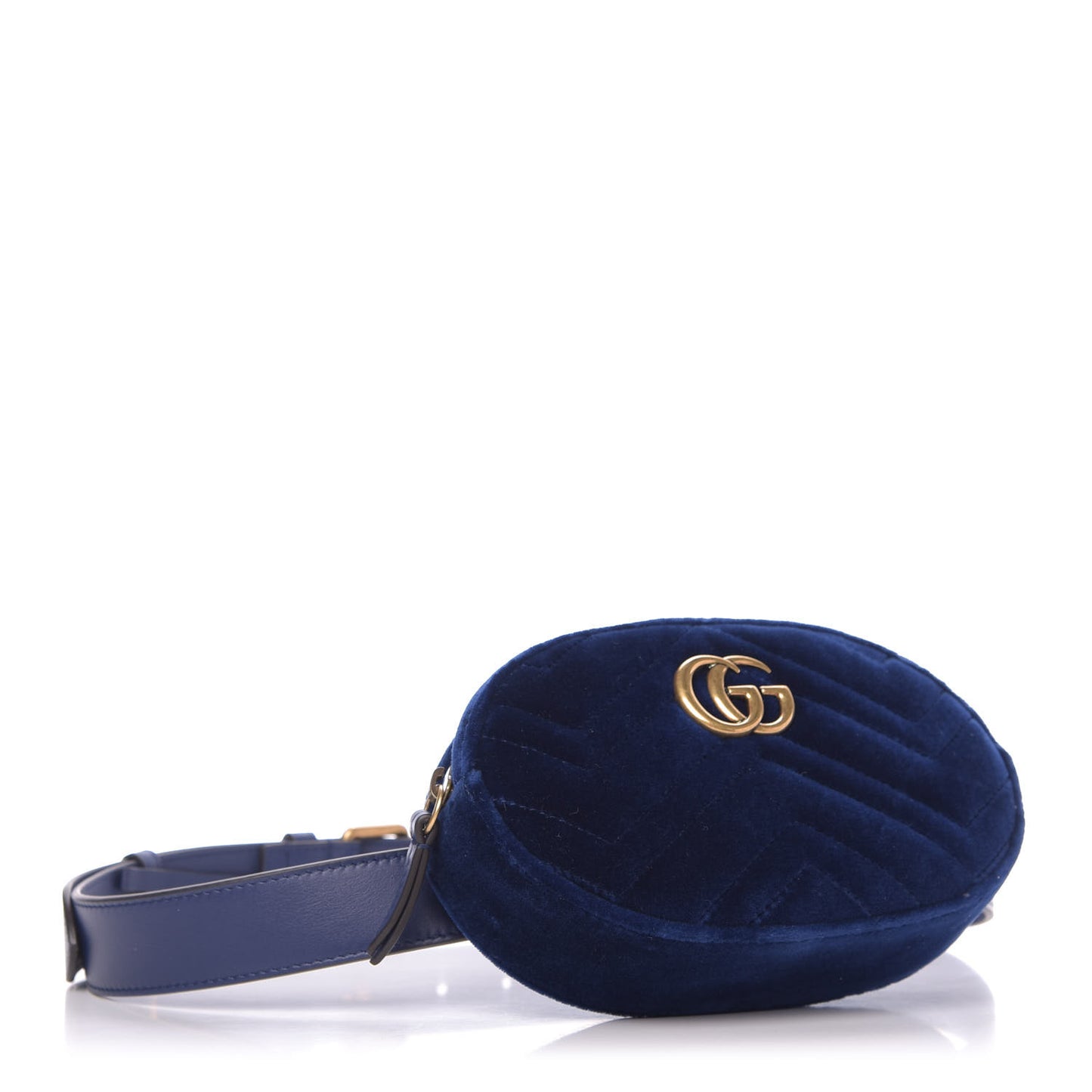 Velvet Matelasse GG Marmont Belt Bag 85 34 Cobalt Blue