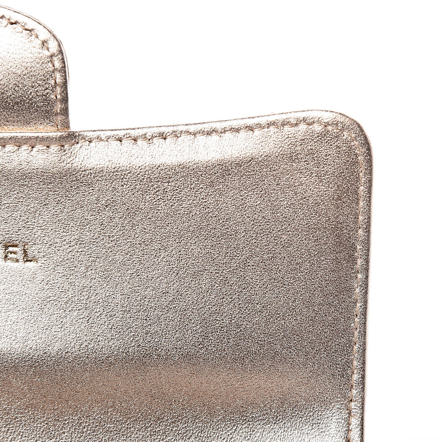 Lambskin Quilted Small Flap Wallet Pale Gold