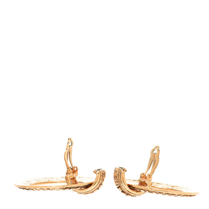 Chanel Logo Hoop Clip On Earrings Gold 3 of 4