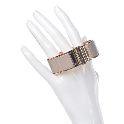 Hermes Enamel Charniere Uni Wide Hinged Bracelet M Marron Glace 2 of 6