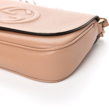 Gucci Pebbled Calfskin Medium Soho Flap Crossbody Camelia 9 of 10