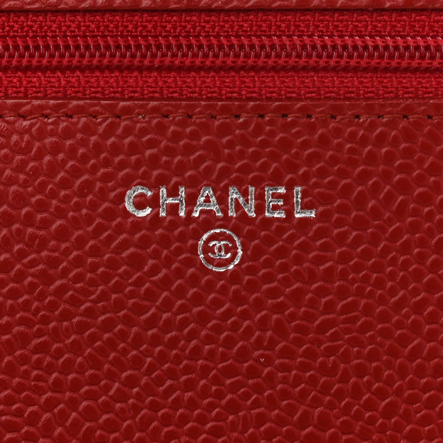 Chanel Caviar Quilted Wallet On Chain WOC Red 6 of 12