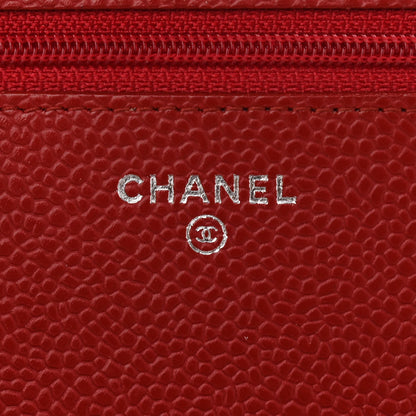 Chanel Caviar Quilted Wallet On Chain WOC Red 6 of 12
