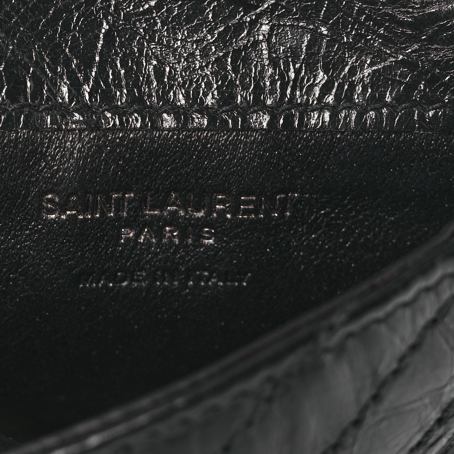 Saint Laurent Crinkled Calfskin Matelasse Monogram Niki Airpods Holder Micro Bag Black 6 of 11