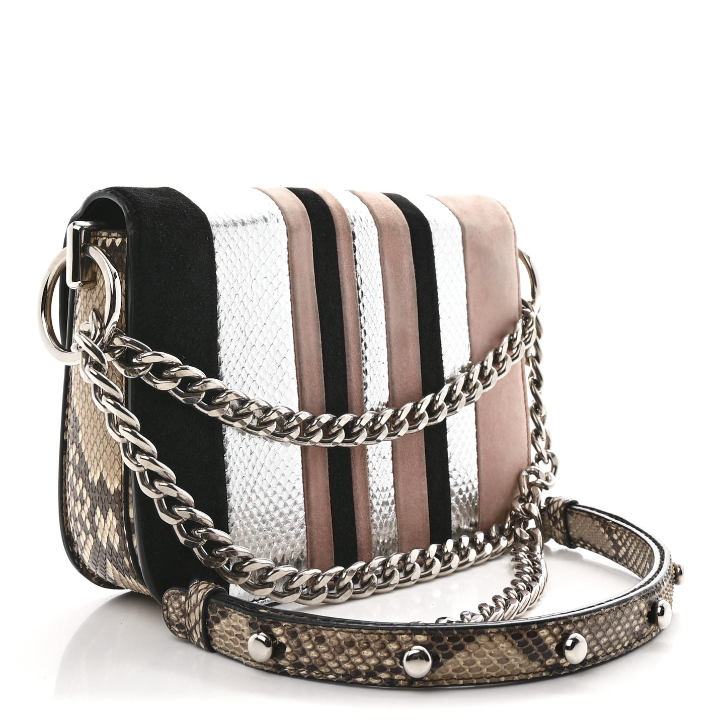 Metallic Ayers Suede Arcade Crossbody Bag Multicolor