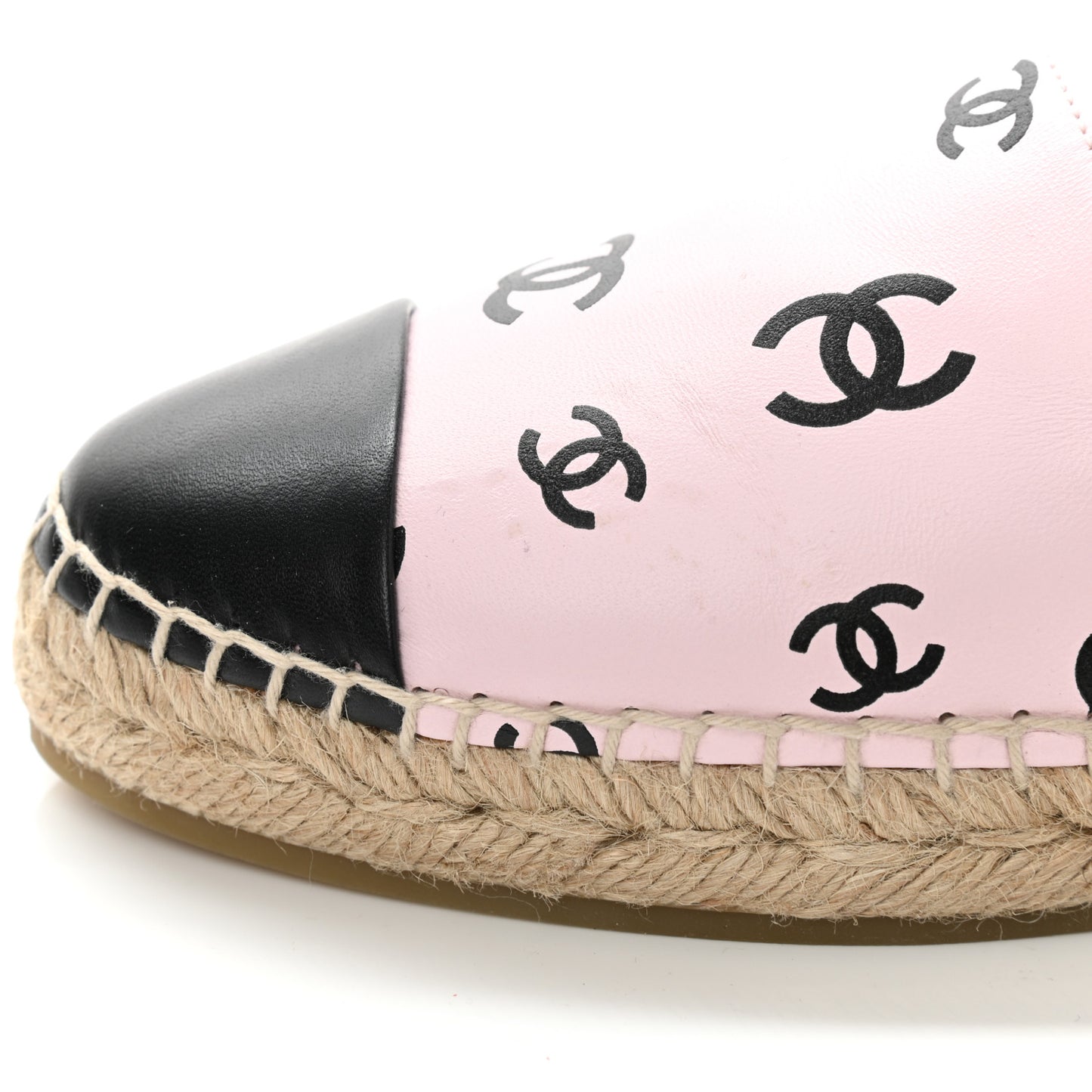 Lambskin Printed CC Espadrilles 37 Light Pink Black
