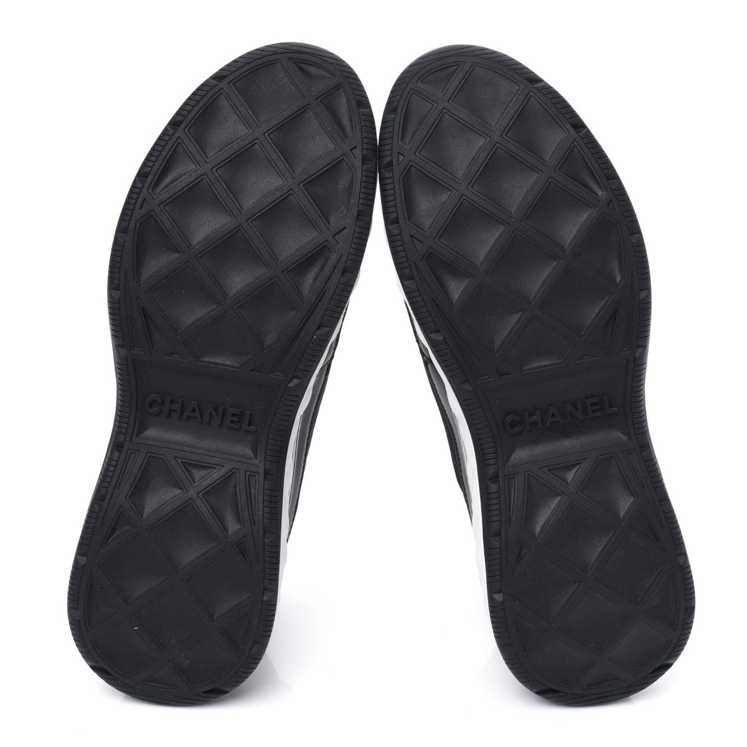 Chanel Velvet Calfskin Mixed Fibers CC Sneakers 37.5 Black 5 of 9