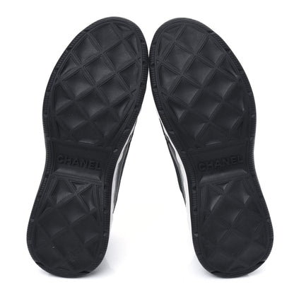 Chanel Velvet Calfskin Mixed Fibers CC Sneakers 37.5 Black 5 of 9