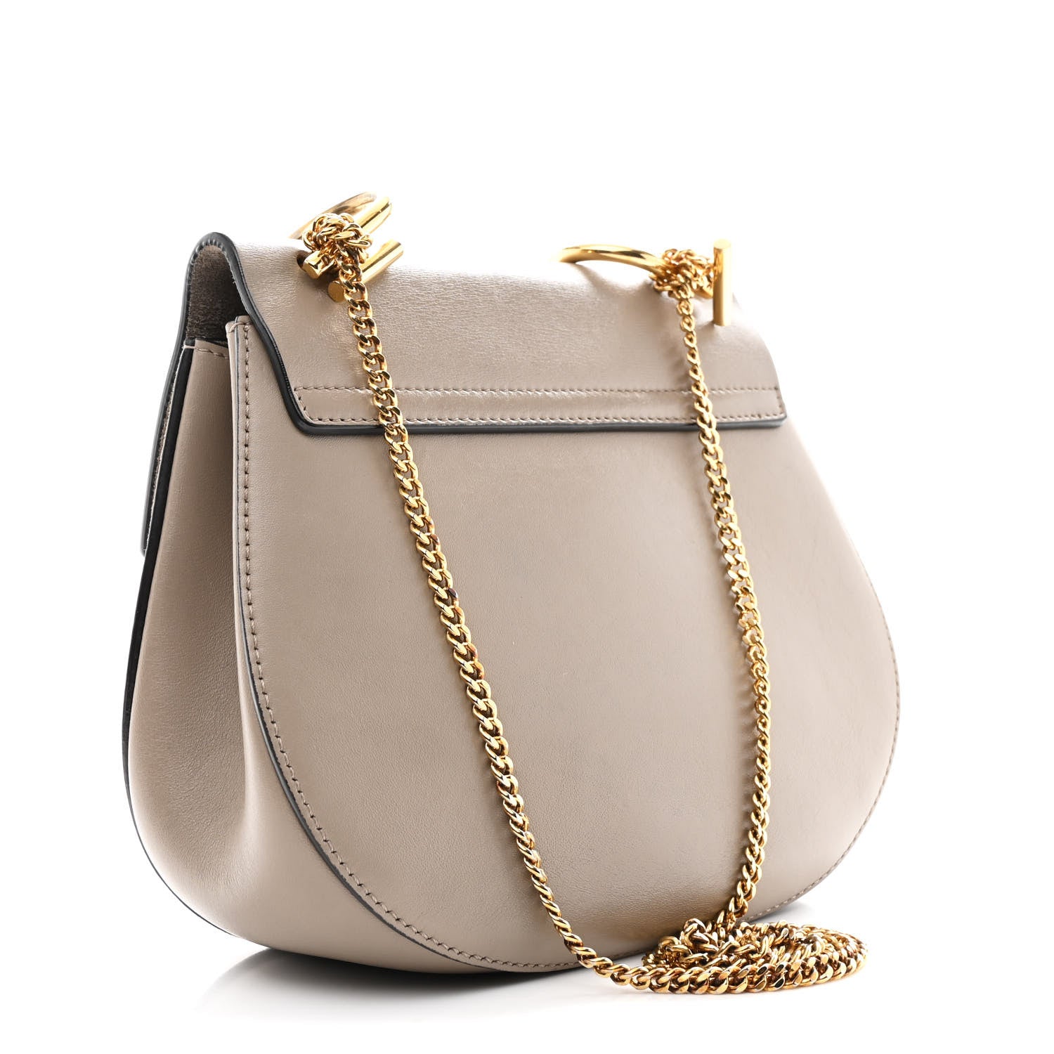 Chloe Suede Smooth Calfskin Drew Shoulder Bag Motty Grey 3 of 10