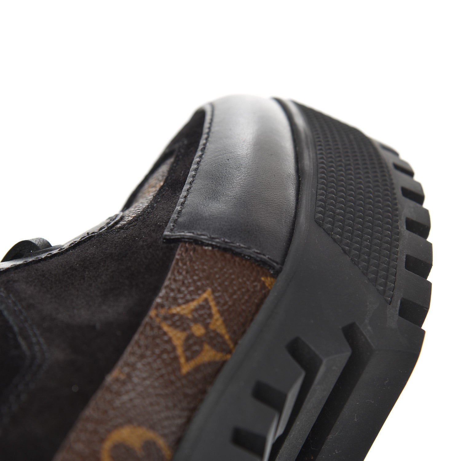 Louis Vuitton Suede Calfskin Monogram Laureate Platform Desert Boots 37.5 Black 15 of 15