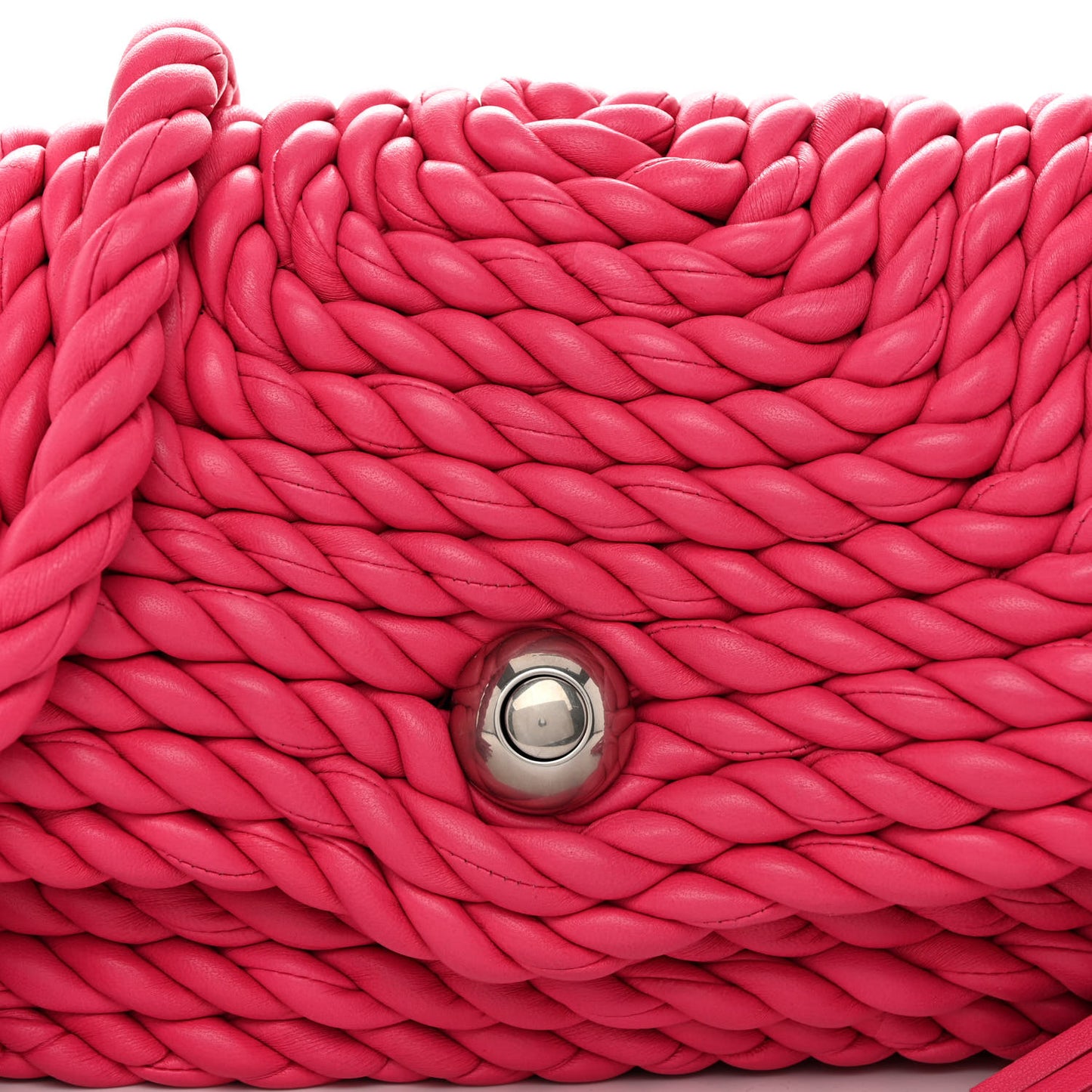 Lambskin Torchon Tasseled Twisted Shoulder Bag Lollipop