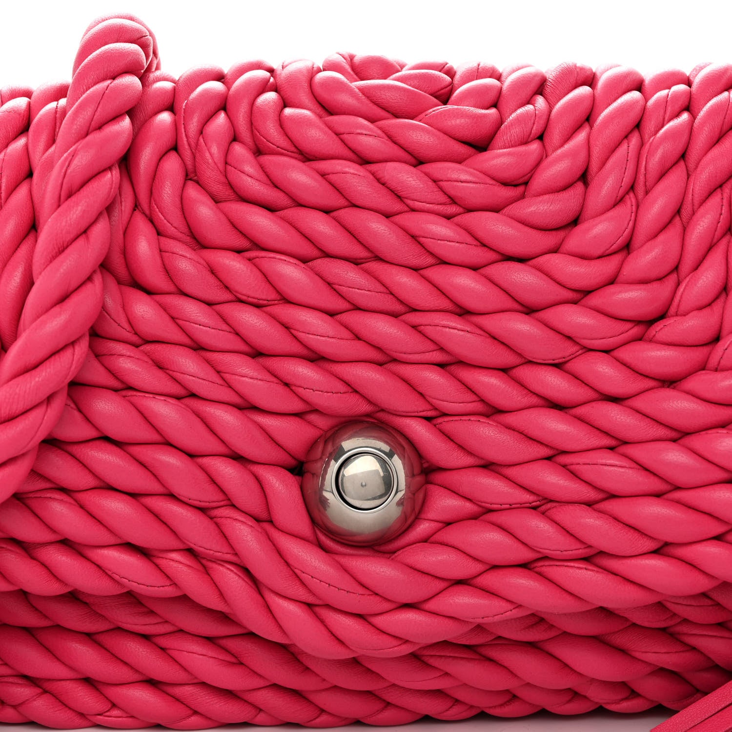 Bottega Veneta Lambskin Torchon Tasseled Twisted Shoulder Bag Lollipop 7 of 9