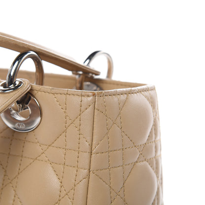 Christian Dior Lambskin Cannage Medium Lady Dior Beige 19 of 19